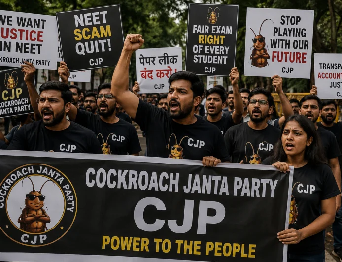 Cockroach Janta Party expand protest over NEET contoversy