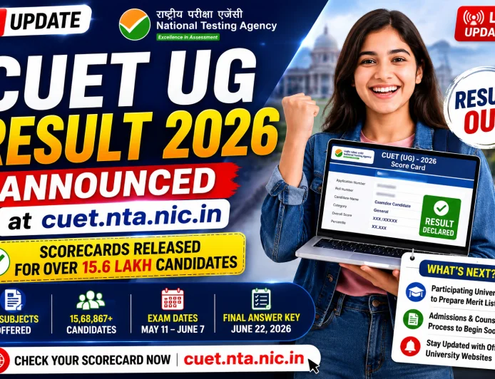 NTA Announces CUET UG Result 2026 at cuet.nta.nic.in; Check Scorecards Online