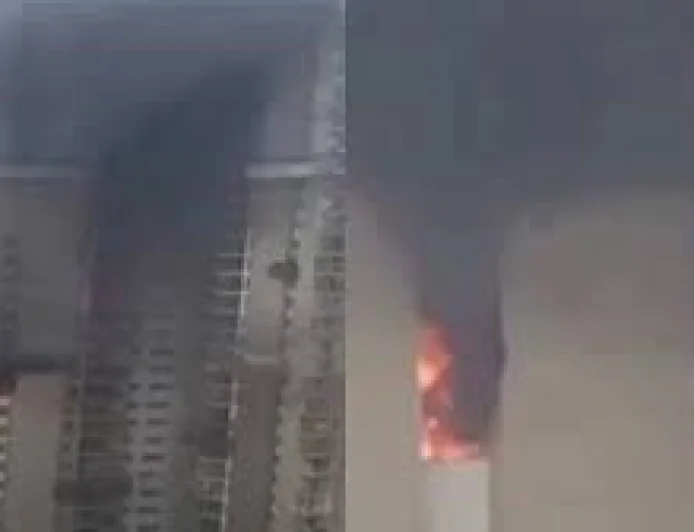Update: A fire broke out at a high-rise residential building in Noida, with an AC explosion suspected to be the cause. Multiple fire tenders were rushed to the spot, and firefighting operations are currently underway.