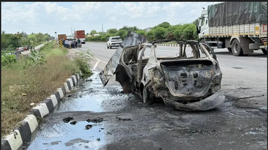 Man Dies in Car Blast Near Tumakuru; Suicide and Kidnapping Angles Under Probe