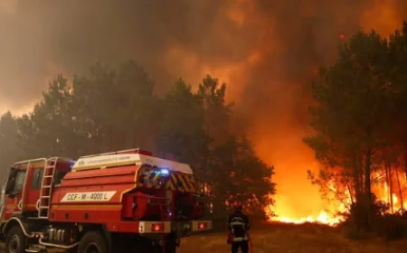 Wildfires Continue to Burn Across France and Spain as Firefighters Battle Blazes