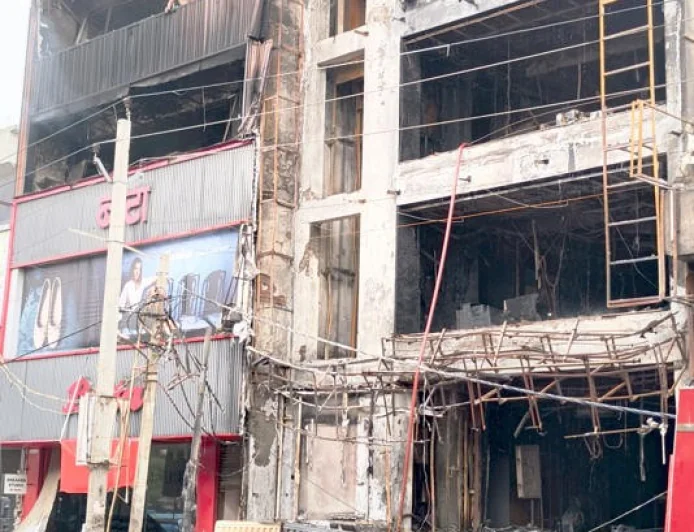 Lakhs Lost as Massive Fire Guts Janakpuri Electronics Showroom