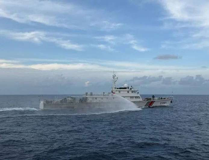 Chinese Ship Fires Water Cannon at Philippine Vessel Carrying CNN Crew Near Scarborough Shoal