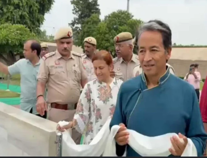 Sonam Wangchuk Pays Tribute to Mahatma Gandhi at Rajghat After Hospital Discharge