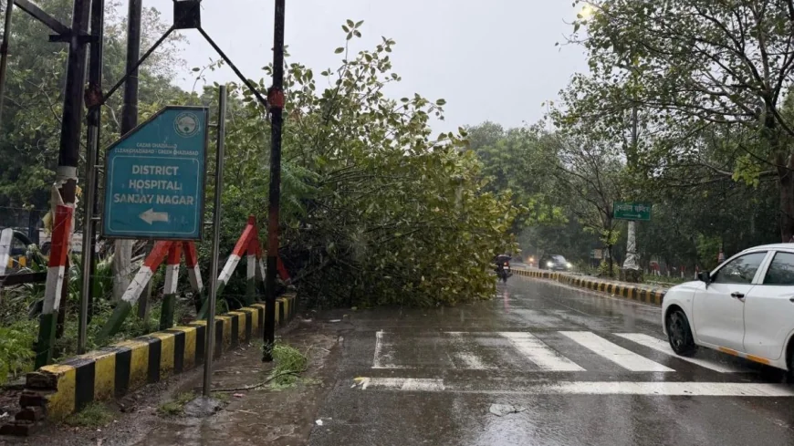 गाजियाबाद में बारिश बनी आफत, जलभराव और जाम से जनजीवन अस्त-व्यस्त; सभी स्कूल बंद