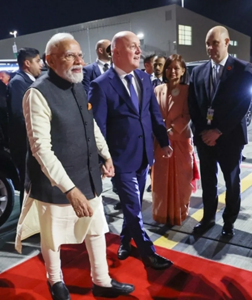 PM Modi Concludes Three-Nation Tour, Departs for India After Talks With New Zealand PM Christopher Luxon
