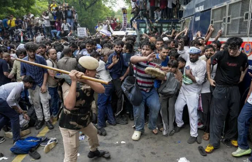 CJP Protest Turns Violent in Delhi, 5 Police Personnel Injured in Stone Pelting