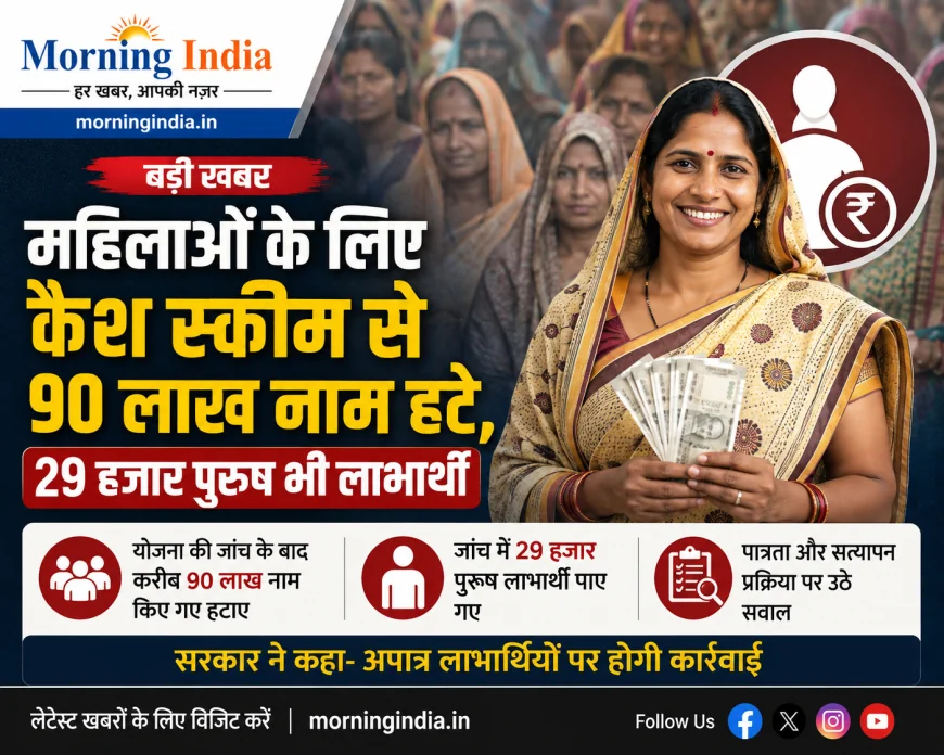 महिलाओं के लिए कैश स्कीम से 90 लाख नाम हटे, 29 हजार पुरुष भी लाभार्थियों में शामिल