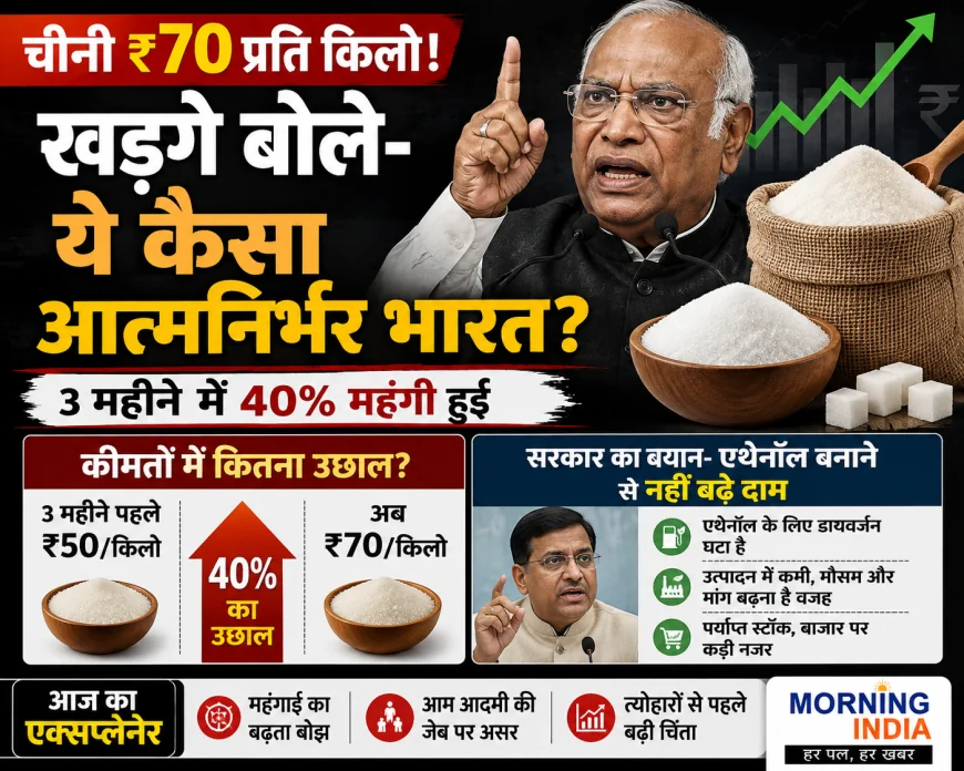 चीनी ₹70 किलो तक पहुंची, खड़गे ने पूछा- ये कैसा आत्मनिर्भर भारत? सरकार बोली- एथेनॉल से नहीं बढ़े दाम