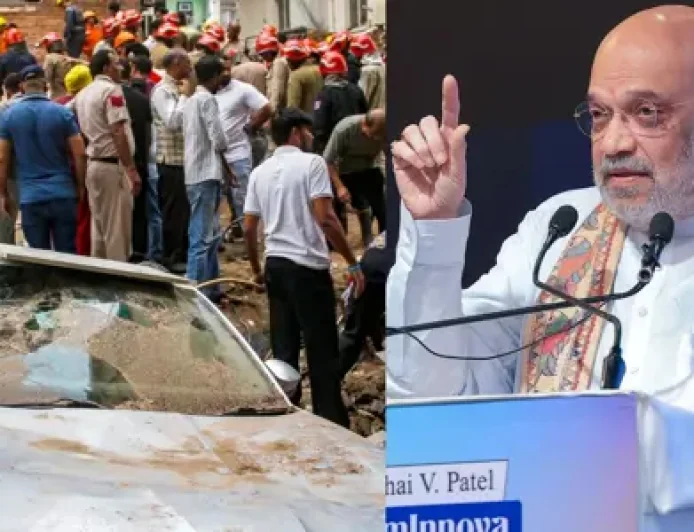 दिल्ली बिल्डिंग हादसा: अमित शाह ने गोवा के कार्यक्रम रद्द किए, दिल्ली CM और NDRF प्रमुख से की बात