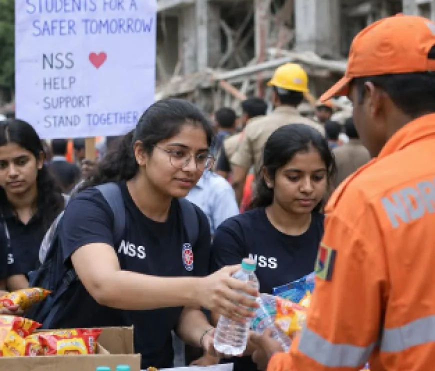  सत्य निकेतन हादसे के बाद मसीहा बने छात्र, NSS के स्वयंसेवकों ने बांटा पानी और खाना
