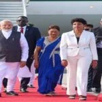 PM Modi arrives in Port of Spain, welcomed by PM Kamala Persad Bissessar and entire cabinet