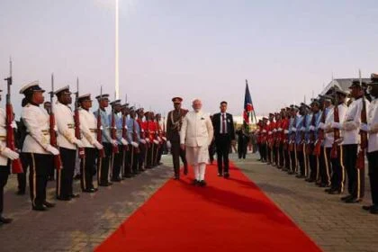 PM Modi concludes productive five-nation tour,  leaves for home